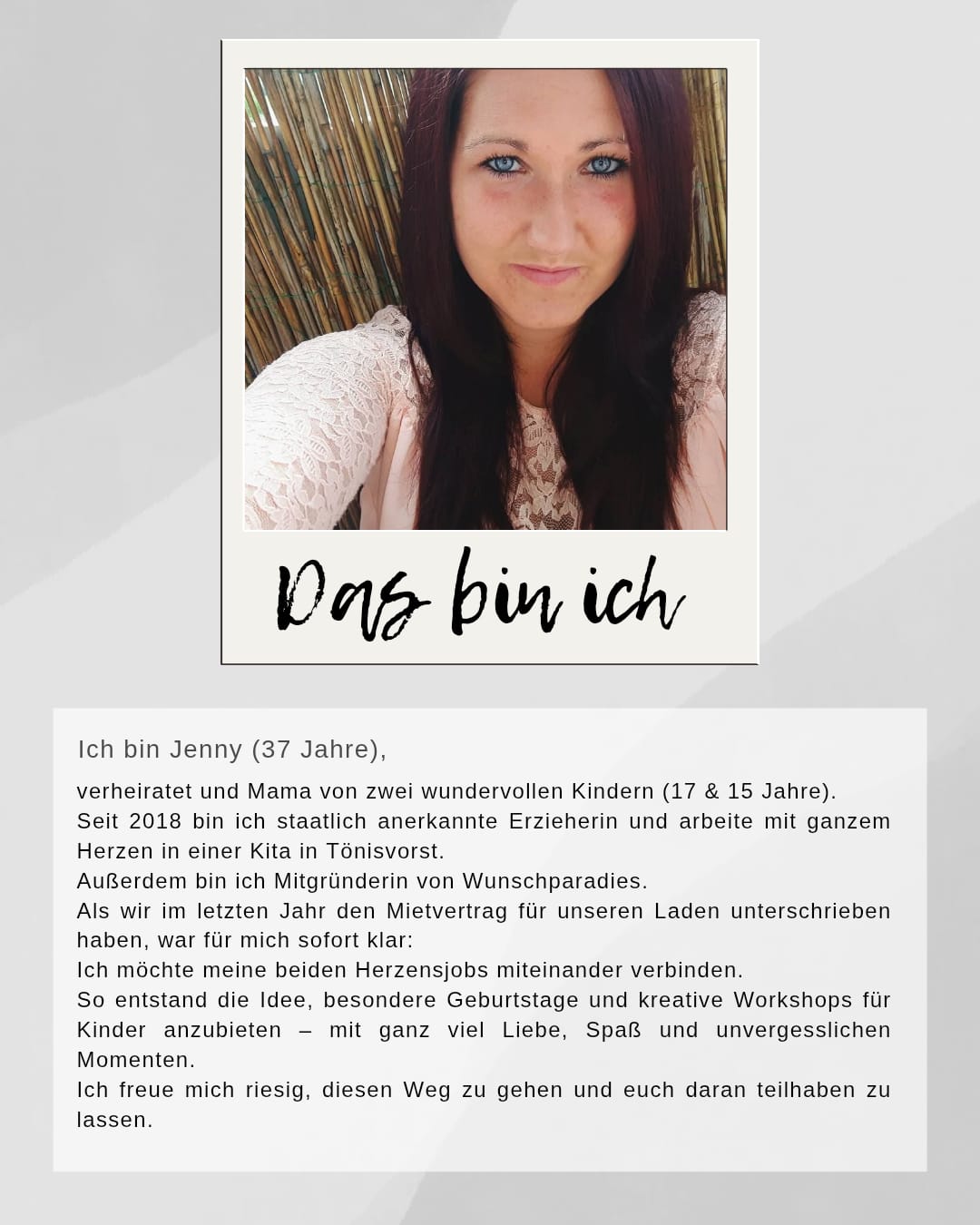 Jenny, Mitgründerin von Wunschparadies und staatlich anerkannte Erzieherin